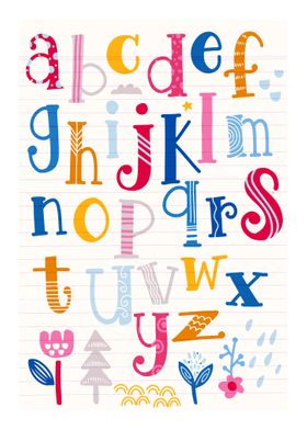 Cute  alphabet with swirls