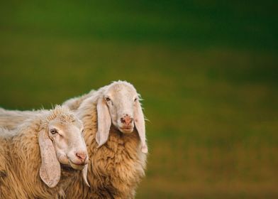 Two woolly sheep friends