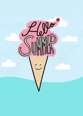 Hello summer icecream cone