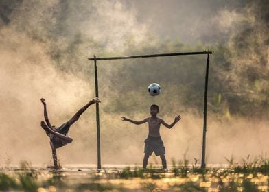 Children Playing Football