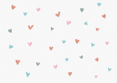 Colorful pastel hearts