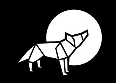 White wolf origami