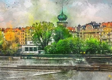 Praha city art