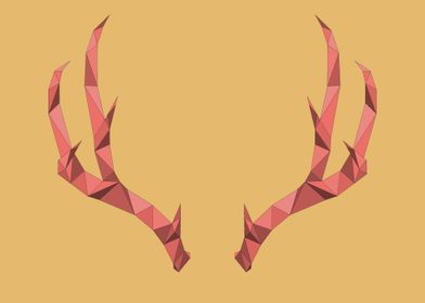 pink low poly antlers