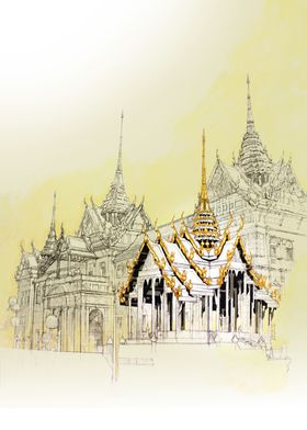 Thai palace drawing
