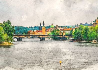 Praha city art