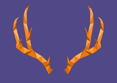 orange low poly antlers