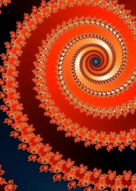 Orange Spiraling Fractals