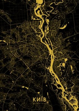 Kyiv map gold