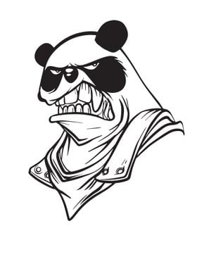 Panda with armor suit