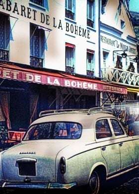 Vintage Travel Paris Cafe