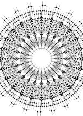 Futuristic white Mandala 