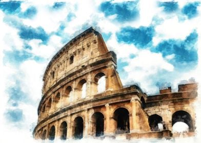 Colosseum under blue sky