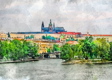 Prague city art 