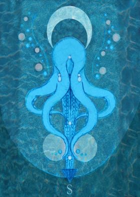 Octopus Ocean Blue