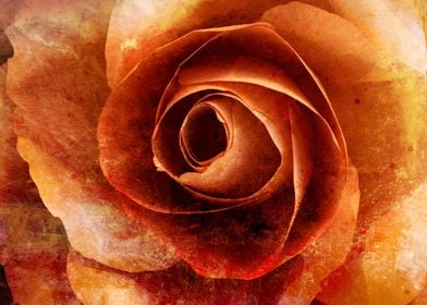 Orange rose grunge style