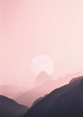 Pastel Mountain Landscape