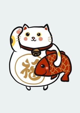 White fat lucky cat