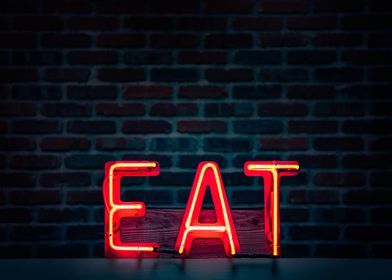 Neon Eat Text Poster