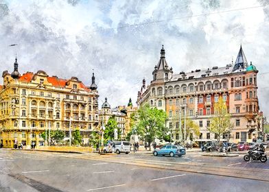 Prague city art 