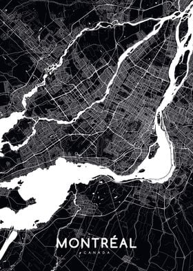 Montreal map black