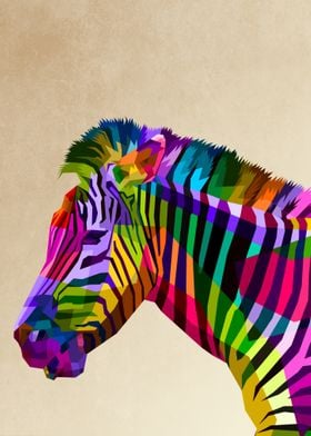 colorful zebra head