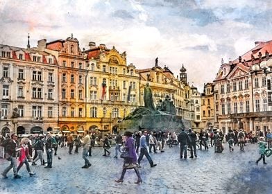 Prague city art