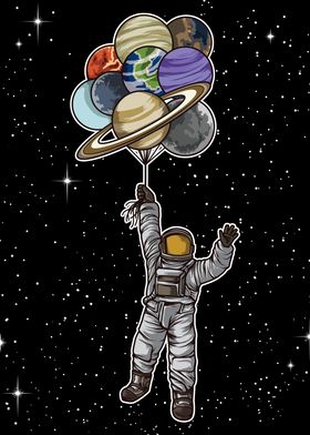 Astronaut With Balloons