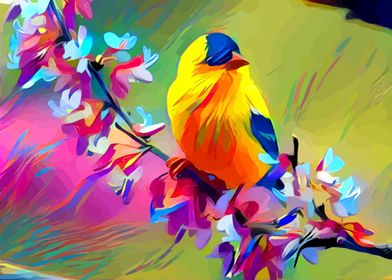 Bird with Flowers 