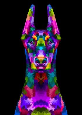 colorful doberman portrait