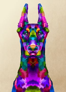 colorful doberman 