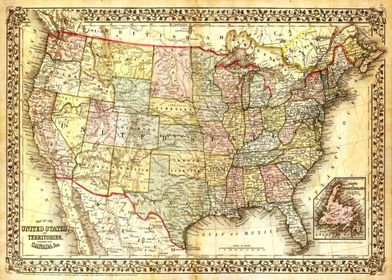 United States Vintage Map