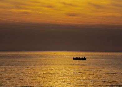 Fishermen in the sea