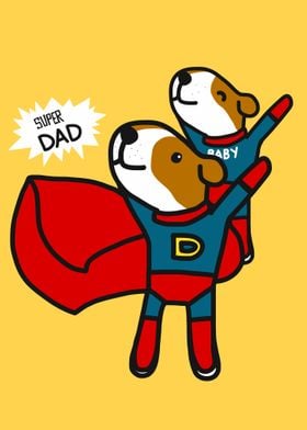 Super dad dog cartoon