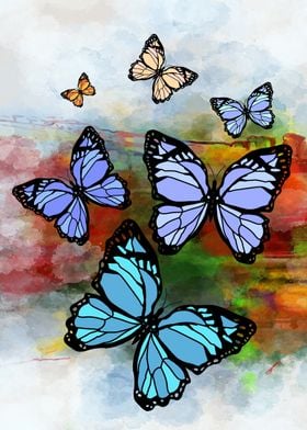 Blue butterflies