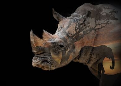 Rhino Double Exposure