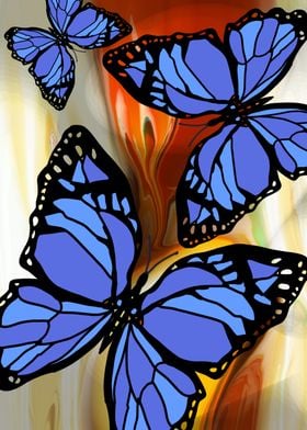 Blue butterflies