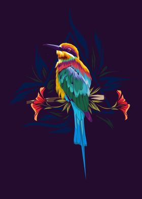 full color bird vector