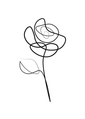 One line Rose