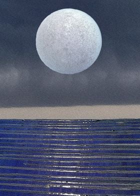 seascape with moon
