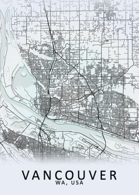 Vancouver Wa Usa City Map Poster By City Map Art Prints Displate