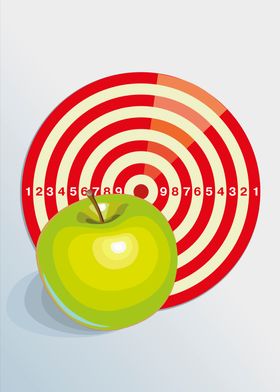 apple on target background