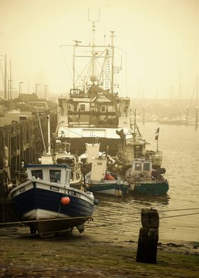 Misty boats