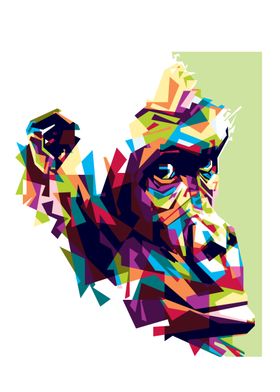 colorful head of gorilla