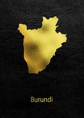 Golden Map Art Burundi