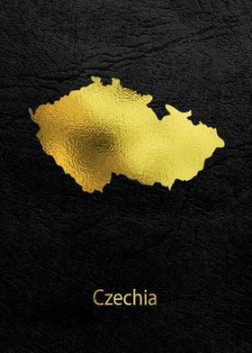 Golden Map Art Czechia