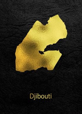 Golden Map Art Djibouti