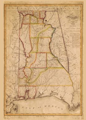 Map of Alabama 1819