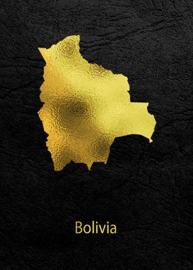 Golden Map Art Bolivia