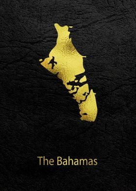 Golden Map Art the Bahamas